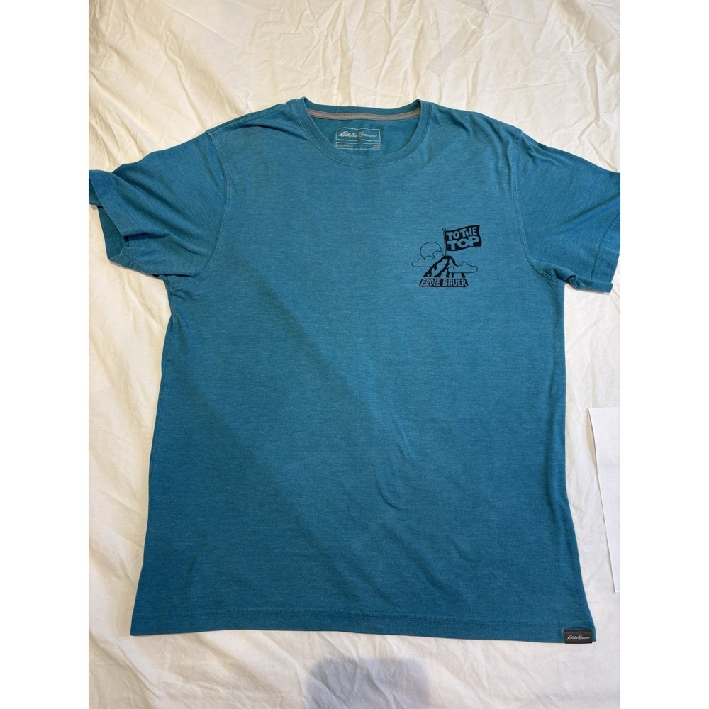 Eddie‎ Bauer To The Top Legends Wash Line Mens Shirt Blue Teal Heather Sz M
